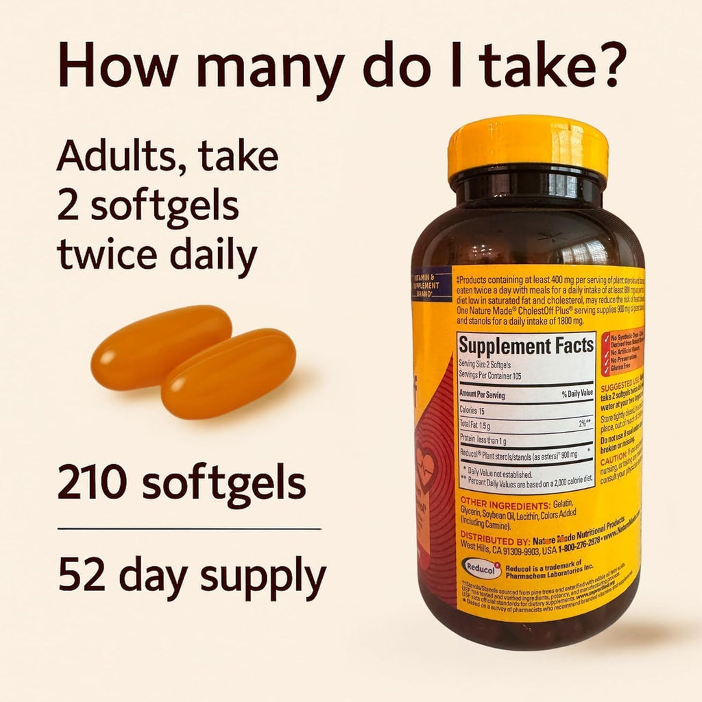 Nature Cholest-Off Plus, 210 Softgels, 105 Day Supply, Plant Sterols