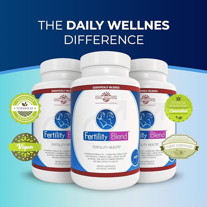 Daily Wellness for Men - Male Fertility Supplements, Vitamin Blend Pills - Male Count Pre-Conception for Him - Fertility Supplements for Men - 60 Capsules, 3 Pack
