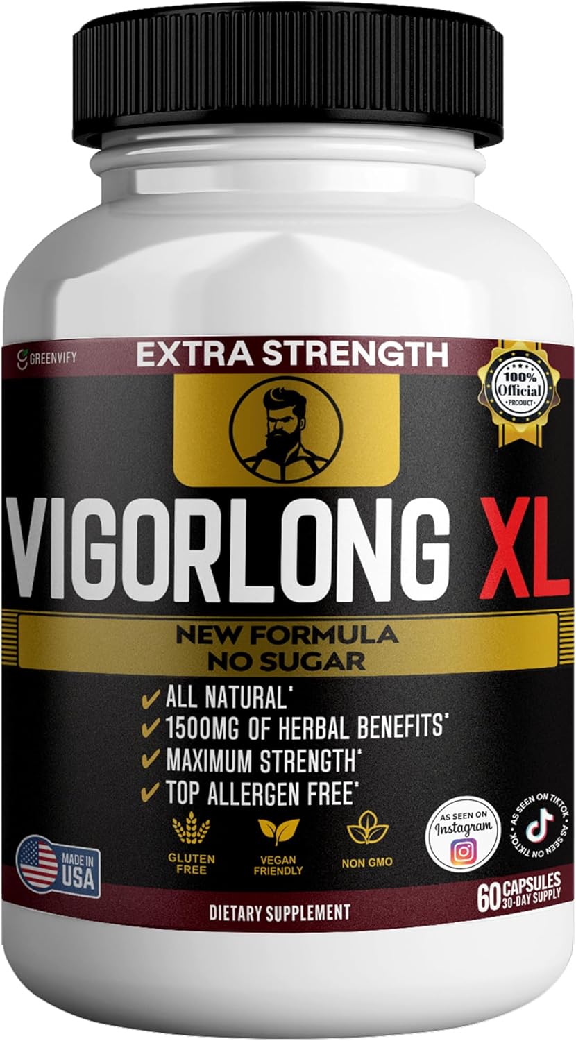 Vigorlong XL, Extra Strength Maca Root Complex, 1505mg, 60 Capsules, Vegan, Gluten Free, Non-GMO (1)