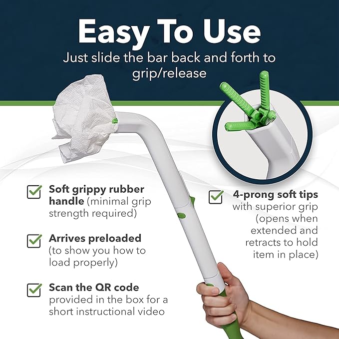FreedomWand Multipurpose Toilet Aids - Wiping Aid Toileting for Women & Men, Butt Wiper Tool, Toilet Assist Device and Paper Extender, Ideal for Elderly, Disabled and Post Surgery Use - 20" Inch
