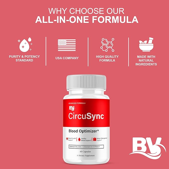 BLUE VIBE Circusync Capsules, Circu Sync Advanced Daily Multivitamin Health Support and All Natural Wellness Supplement Formula, Circusync Health and Blood Support Formula (2 Pack - 120 Capsules)