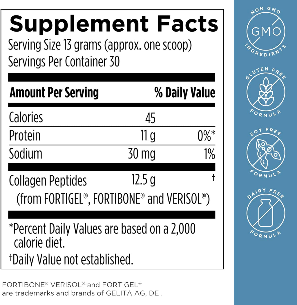 Designs for Health Whole Body Collagen Powder - Hydrolyzed Collagen Peptides Powder for Skin, Joint + Bone Health - Fortigel, Fortibone & Verisol Collagen for Women & Men, Unflavored (30 Servings)