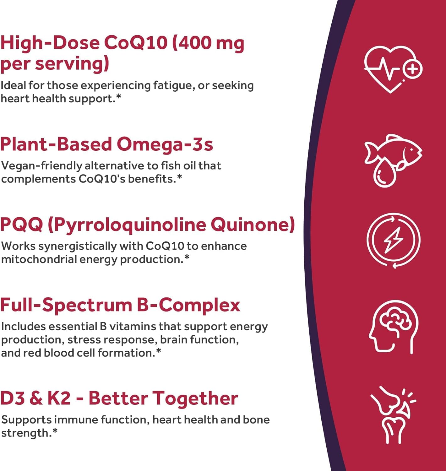 Doctor's Recipes Coq10 400mg Softgels, Ubiquinone with PQQ, Niacin, Vitamin K2 D3, Folate, Plus Black Pepper, High Absorption, Powerful-Antioxidant, Support Heart & Energy-Production, 120 Counts