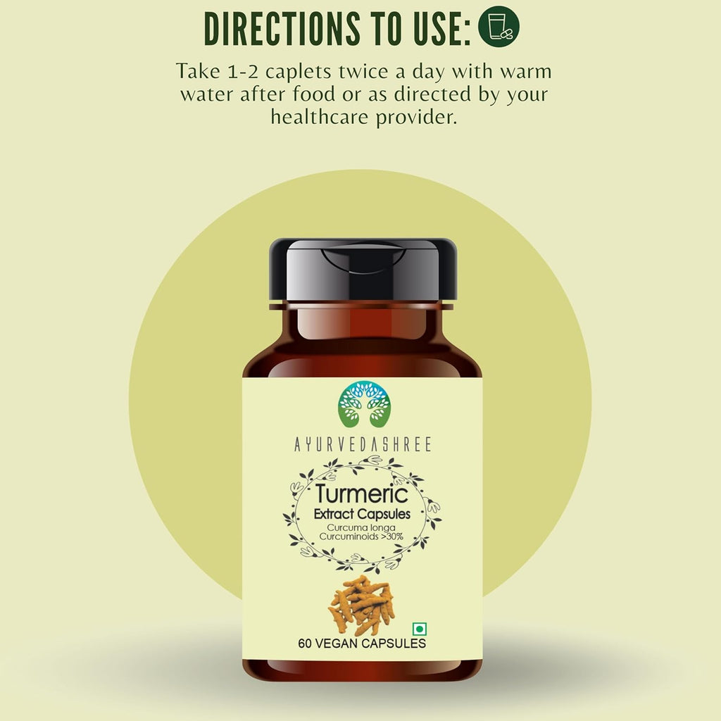 Turmeric Extract 500mg - 60 Vegetarian Capsules | Haldi Extract | Curcuma Longa | All Natural | 100% Vegan | Gluten-Free | GMP Certified.