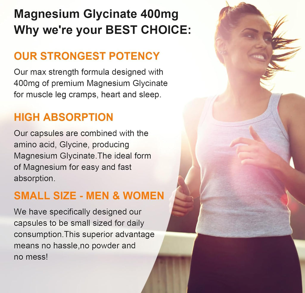 2pack Magnesium Supplement Softgels, Easy Absorption Magnesium Glycinate 400mg with Vitamin B6,D3, High Bioavailability Magnesium for Sleep & Calm Support, Nervous, Muscle & Bone Health,240count