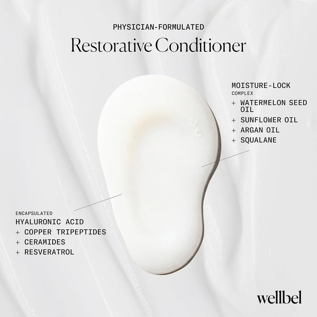 Restorative Conditioner – Lightweight Hydrating Conditioner with Hyaluronic Acid & Peptides – Frizz Control for All Hair Types – Sulfate-Free, Color-Safe (8.45 oz)
