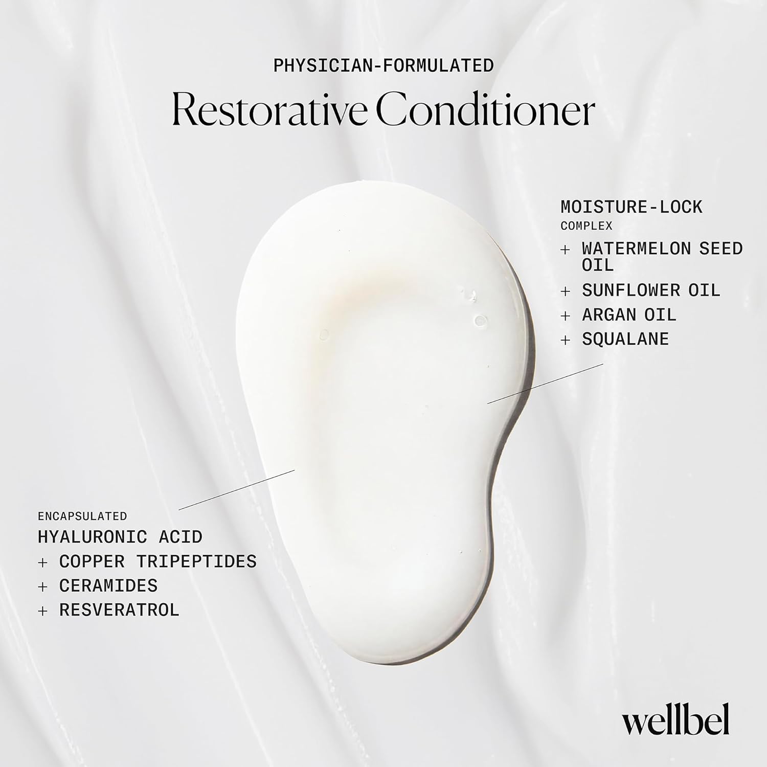 Restorative Conditioner – Lightweight Hydrating Conditioner with Hyaluronic Acid & Peptides – Frizz Control for All Hair Types – Sulfate-Free, Color-Safe (8.45 oz)