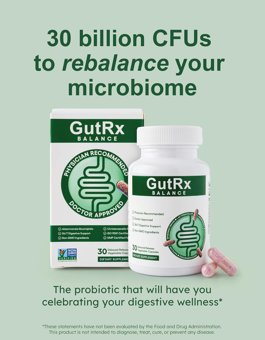 Balance – Probiotics for Women & Men with Akkermansia Probiotic & Christensenella, GLP-1 Alternative for Gut Health with Lactobacillus Plantarum, Gluten Free, Delayed-Release, 30 ct