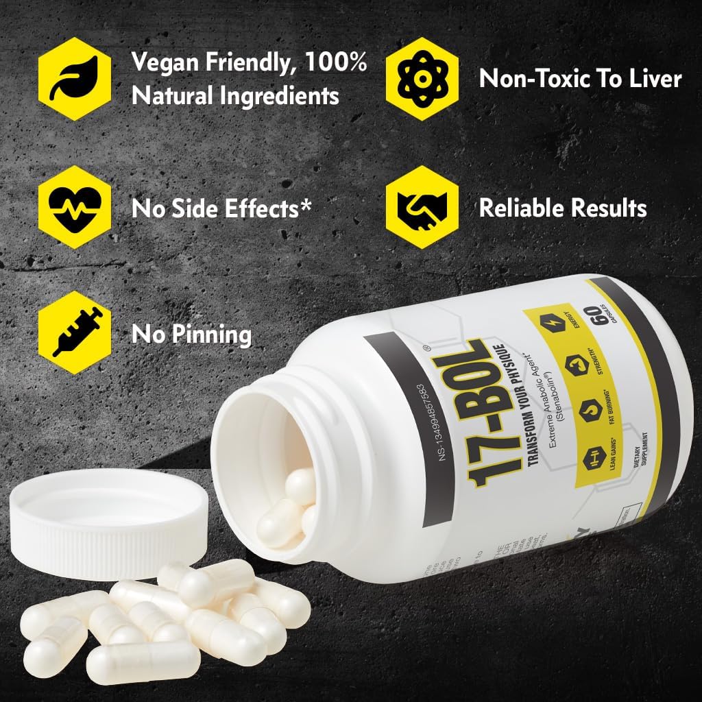 Avry Labs Extreme Anabolic Supplement – Pre-Workout Dietary Supplement, Lean Muscle Builder & Fat Burner – Supports Protein Synthesis, Testosterone Levels & Muscle Growth – Vegan, 60 Capsules