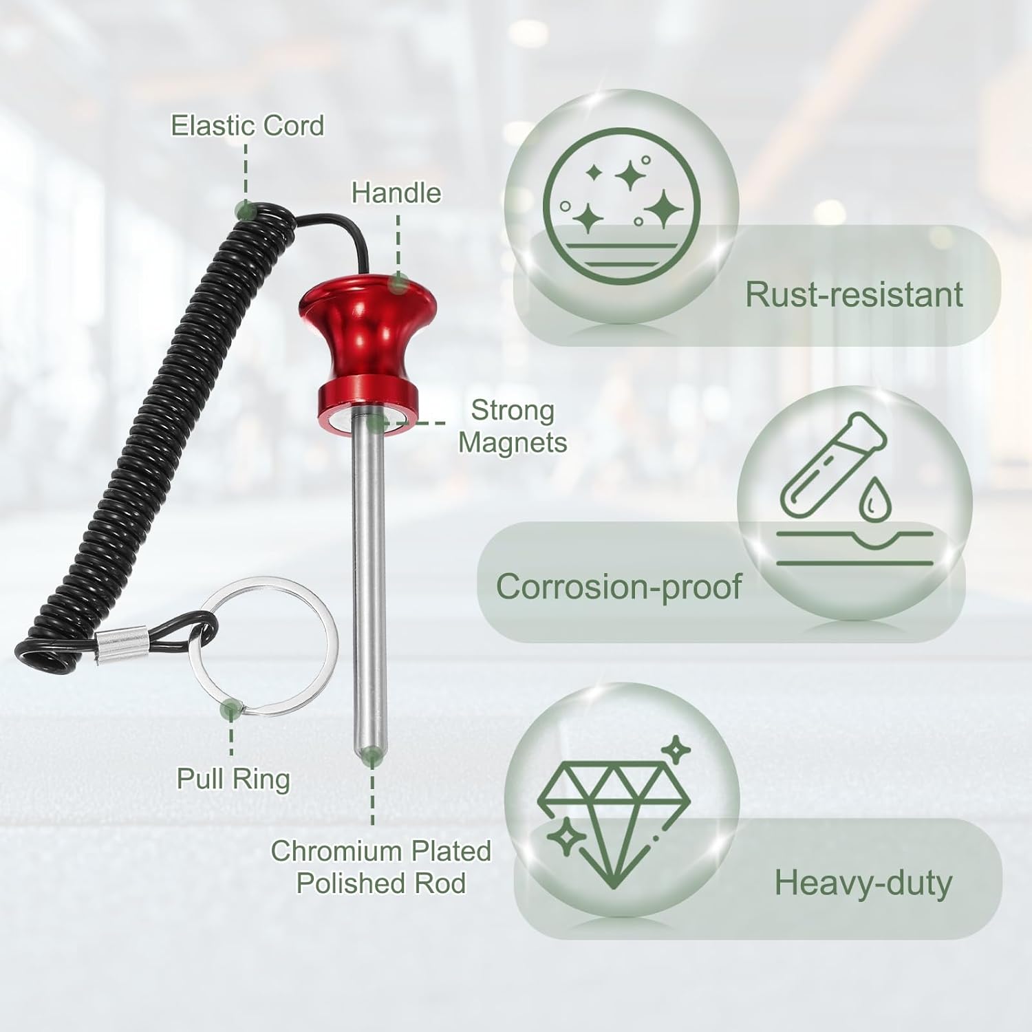 Weight Stack Pin, Weight Gym Pin Strength Training Equipment Replacement with Pull Rope for Home Gym Club