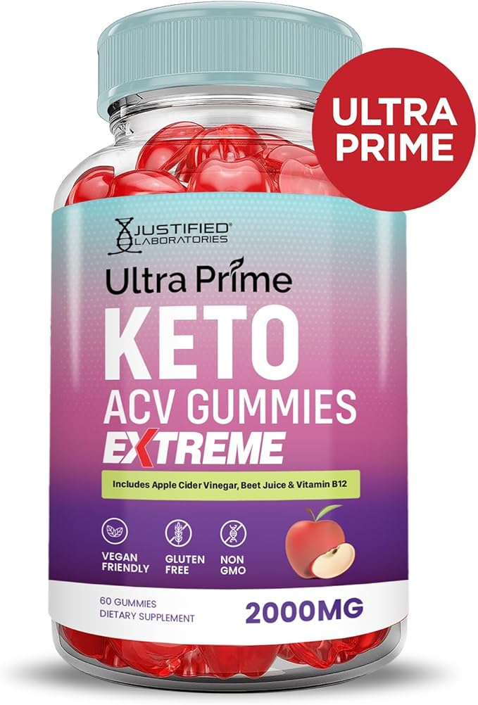 (3 Pack) Ultra Prime Keto ACV Gummies Extreme 2000MG UltraPrime Keto Gummies Apple Cider Vinegar Formulated with Pomegranate Beet Juice Powder B12 Vegan Non GMO 180 Gummys