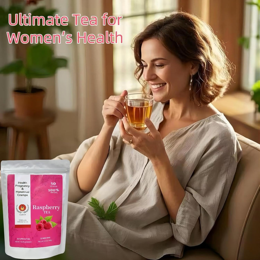 Eastrue-50 Organic Raspberry Leaf Tea Bags-Natural Pregnancy Tea,Red Raspberry Leaf Herbal Tea for Hormone Balance,Menopause - Natural Menstrual Cycle Support,Non-GMO - Caffeine-free