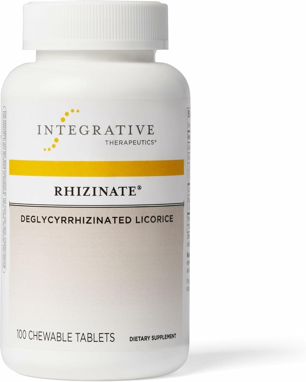 Integrative Therapeutics Rhizinate - Deglycyrrhizinated Licorice (DGL) - for Digestive Support with Licorice Root Extract* - Gluten Free - Dairy Free - Vegan - 100 Chewable Tablets