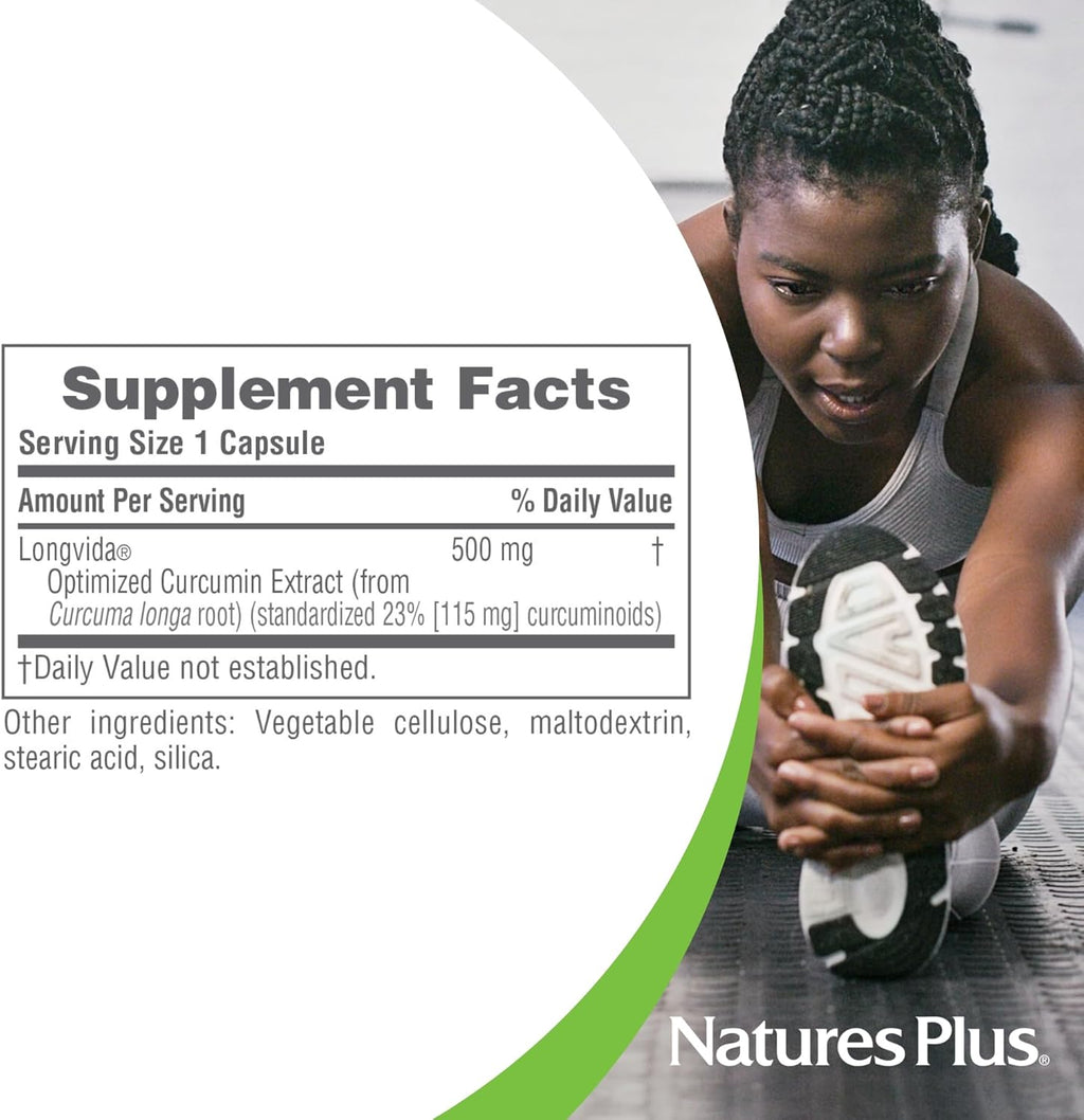 NaturesPlus PRO Longvida Curcumin 500 mg - 60 Capsules - Promotes Healthy Free Radical Protection - Non-GMO, Vegan & Gluten Free - 60 Servings