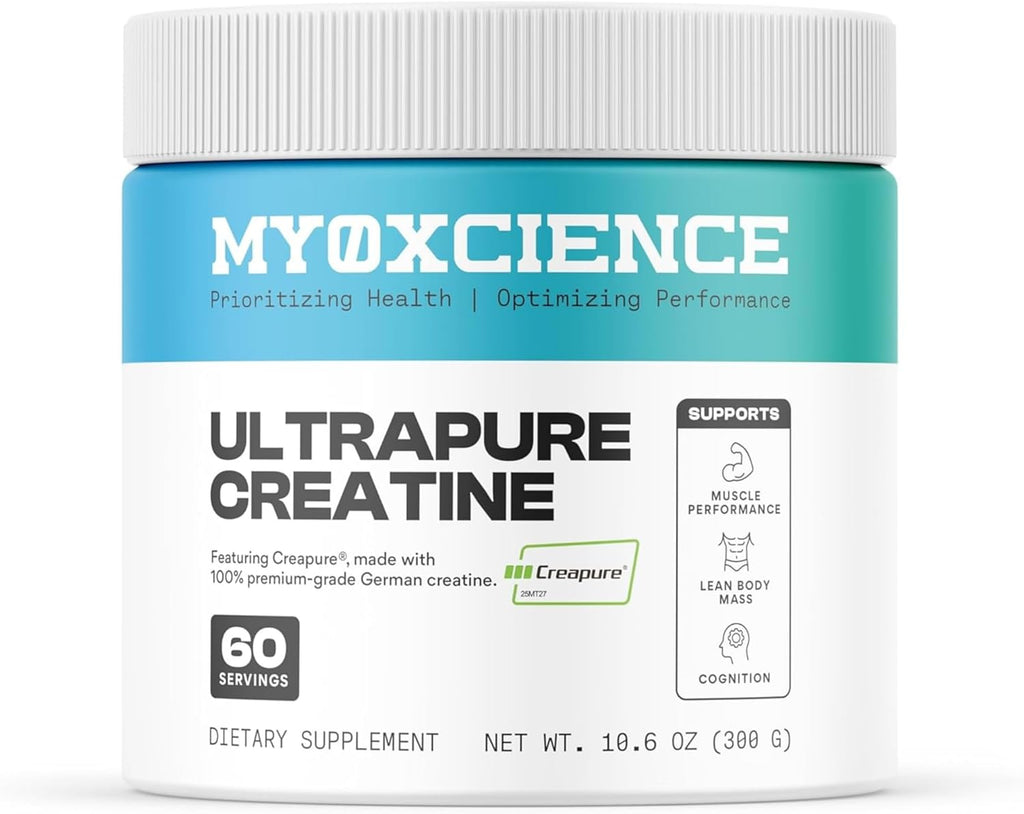 MYOXCIENCE UltraPure Creatine | Featuring Creapure | Supports Muscle Performance, Cognition and Lean Body Mass | 60 Servings