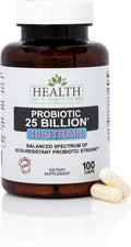 Health As It Ought To Be Probiotic (10 Strain) 25 Billion CFUs Supplement | Physician Formulated Balanced Spectrum of Acid|Resistant Probiotic Strains | 100 Veggie Caps