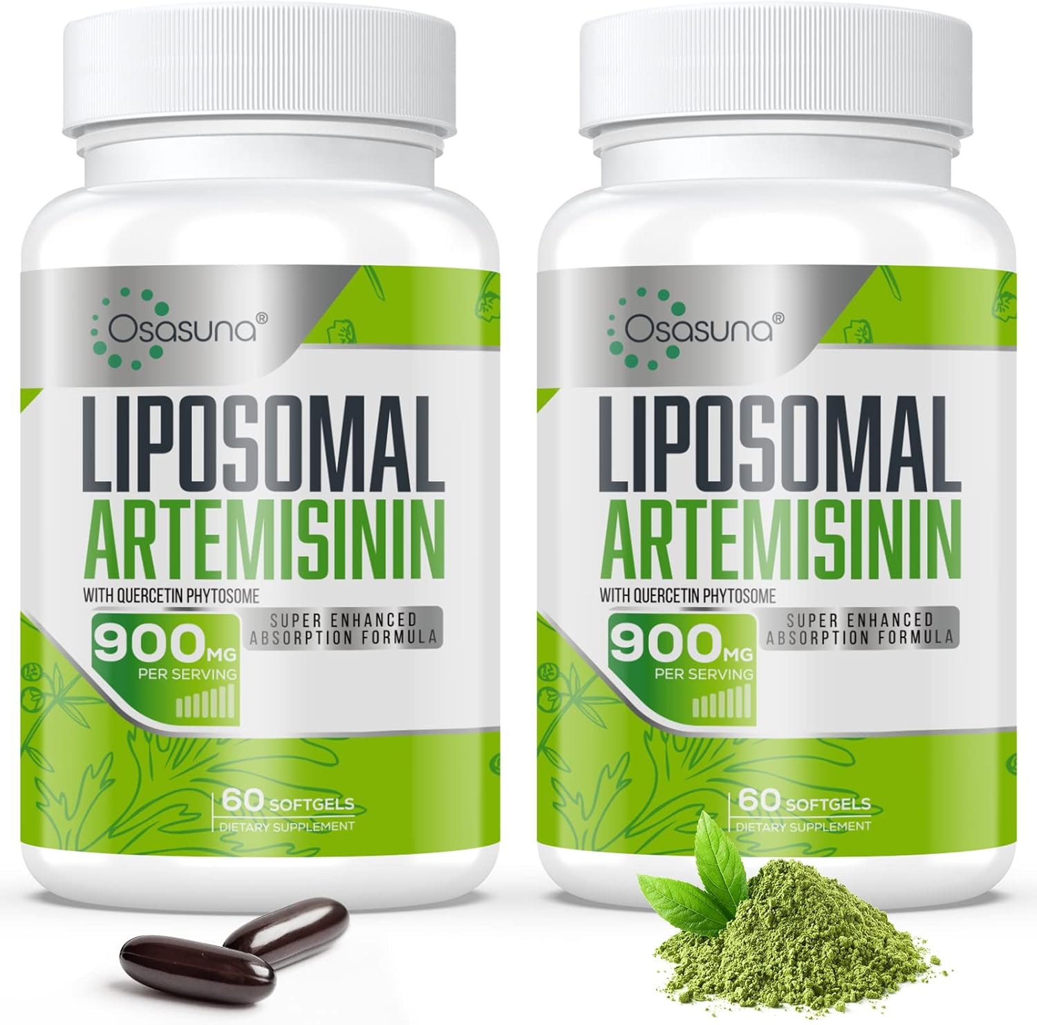 900 mg Liposomal Artemisinin for Maximum Absorption, Sweet Wormwood Extract(Artemisia Annua) with Quercetin Phytosome 200 mg, 120 Softgels