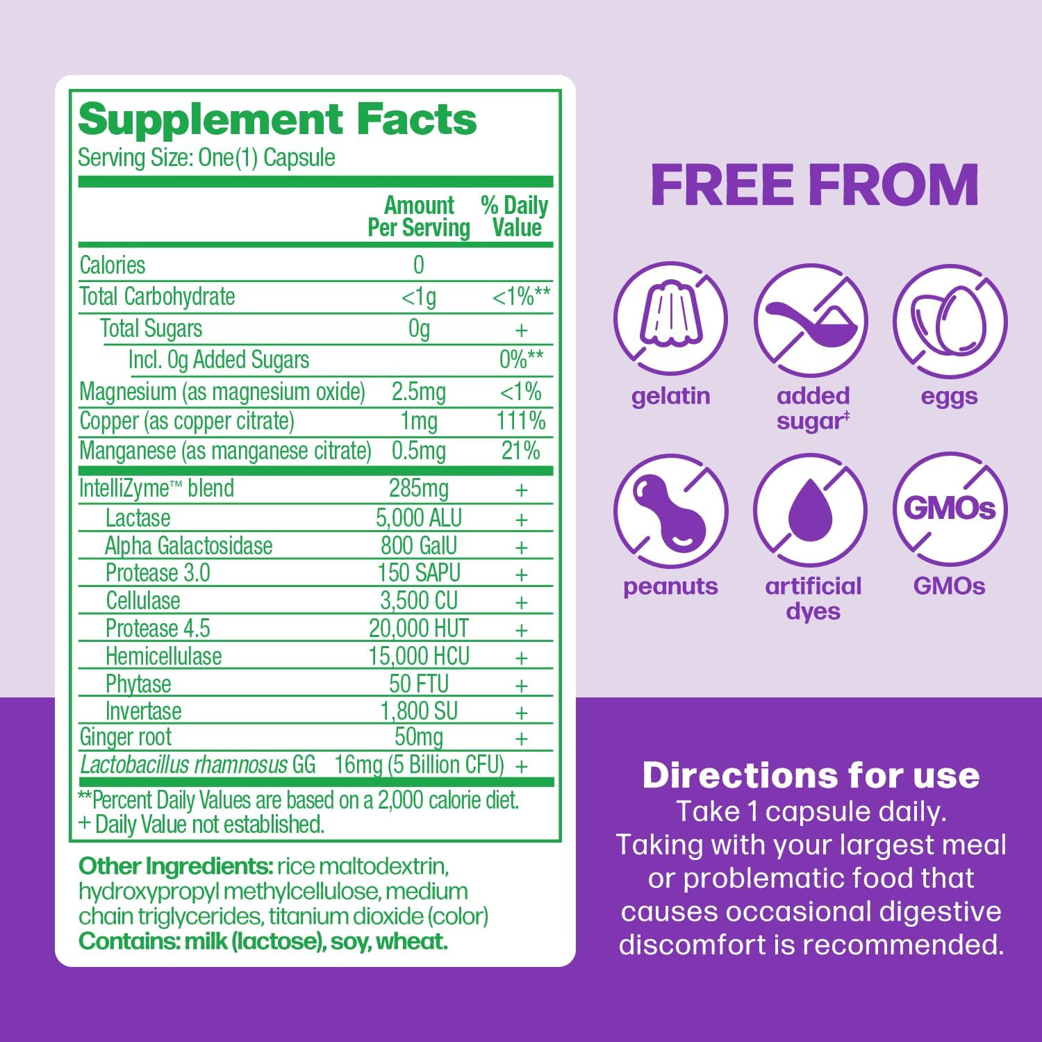 Culturelle Bloating & Gas Defense, Digestive Enzymes & Probiotics for Digestive Health, 30 Capsules, Supports Occasional Indigestion & Discomfort (Pack of 2)