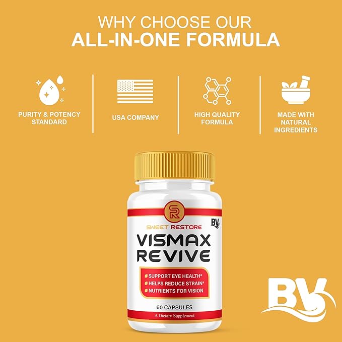 BLUE VIBE VisMax Revive Maximum Strength Overall Vision & Wellness Support Supplement, VismaxRevive Advanced Premium Vision Support and Eye Health Formula Supplement Pills (2 Pack - 120 Capsules)