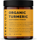 Erbology Organic Turmeric Powder 3.2 oz - 90 Servings - 5.5% Curcumin - No Additives or Preservatives - Sustainably Sourced Straight from Farm in India - Small Batch - Vegan - GMO-Free