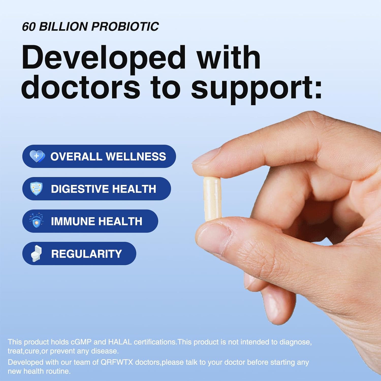 Acidophilus Probiotic - 60 Billion CFU Probiotics, Immune, Digestive & Gut Health Probiotics for Women & Men, Gluten-Free, Non-GMO, cGMP Certified - 30 Acidophilus Capsules [One Tablets Daily]