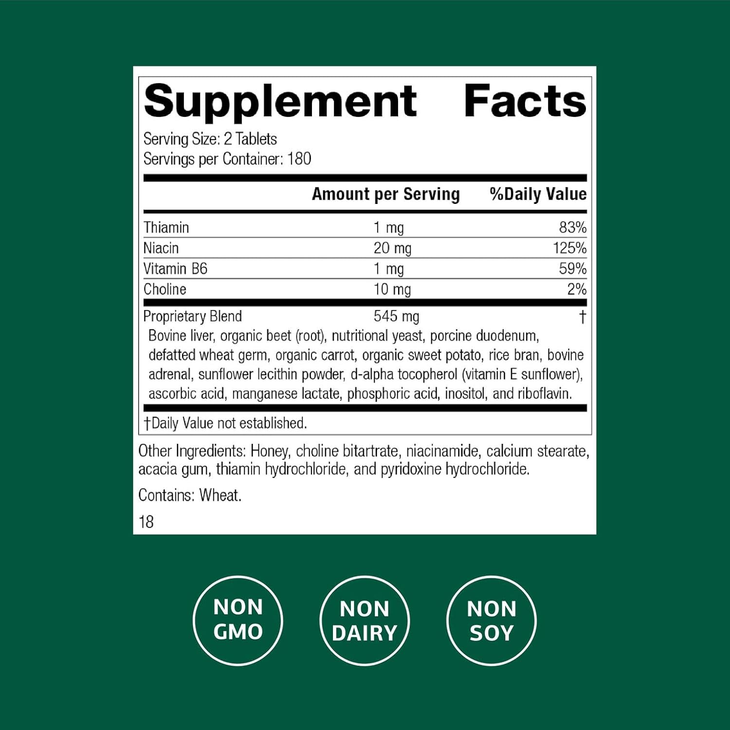 Standard Process Cataplex B - Whole Food Formula with Niacin, Vitamin B6, Thiamine, and Inositol for Heart Health, Metabolism, and Cholesterol Maintenance - 360 Tablets