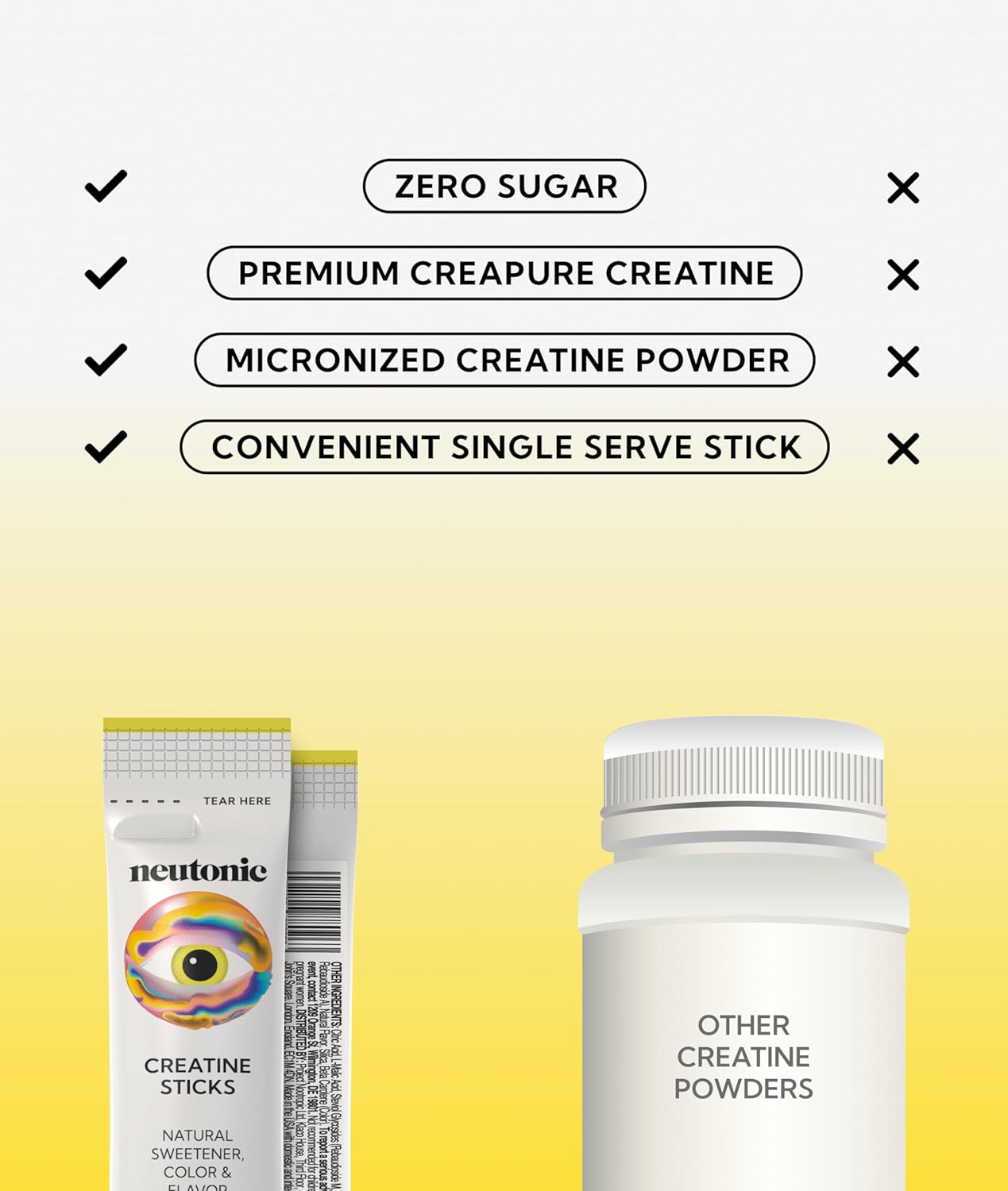 neutonic Creatine Monohydrate | Pineapple Flavored | Premium Micronized Creapure Creatine Powder | Supports Strength and Power | Zero Sugar, Vegan | Convenient Single-Serve Packets | 30 Sticks