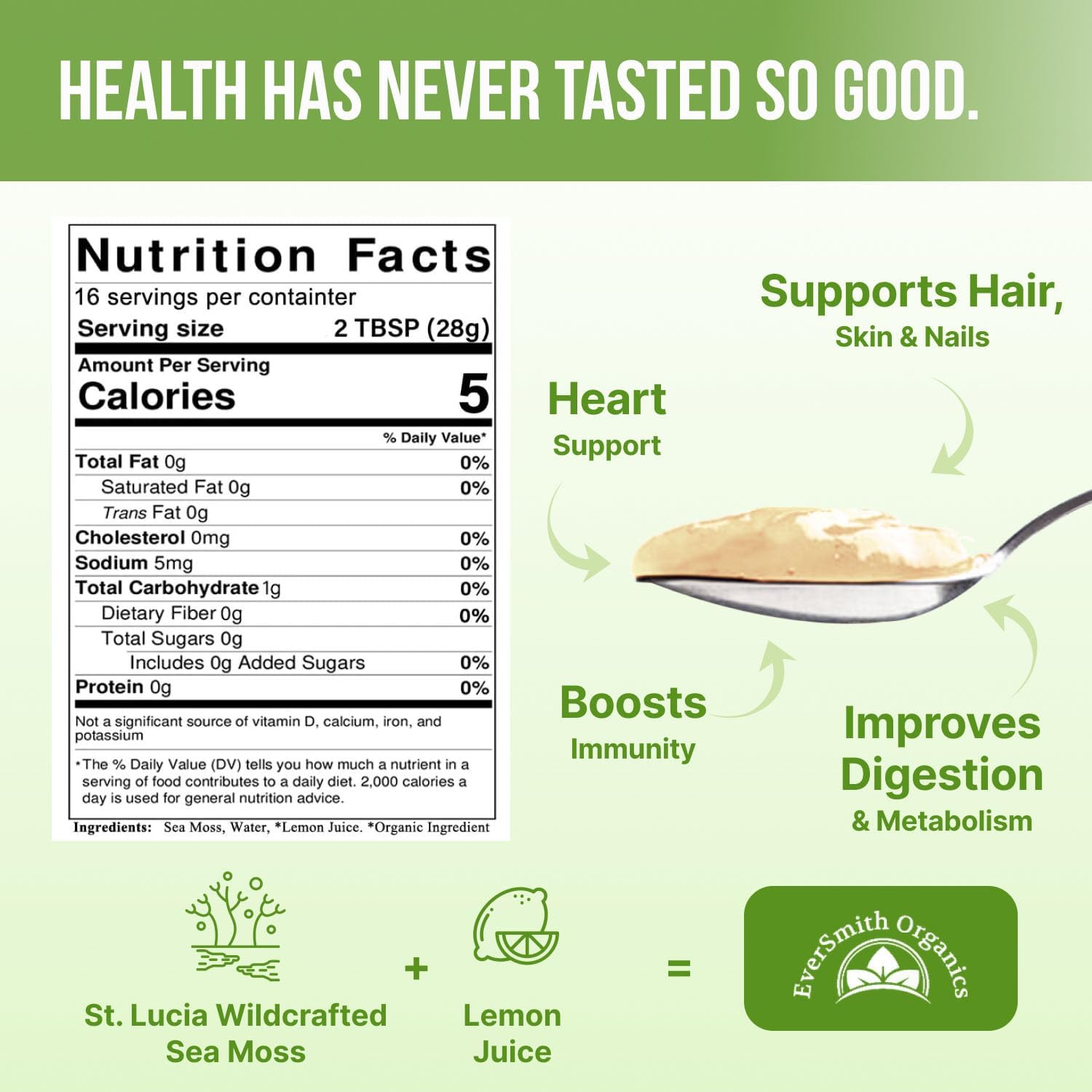 Wildcrafted Irish Sea Moss Gel | Made in USA | Rich in Vitamins & Minerals | Sea Moss Gel Raw | Nutritional Supplement (16 oz) (Unflavored)