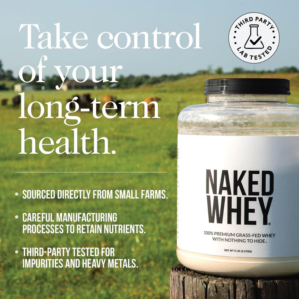 NAKED Whey Chocolate Peanut Butter Grass Fed Whey Protein Powder, No GMO, No Soy, and Gluten Free, Aid Growth and Recovery - 52 Servings
