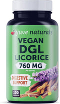 Yuve Vegan DGL Licorice 760mg - Ultra Pure Deglycyrrhizinated Licorice Root Capsules Supplement - Support Stomach, Gut & Intestinal Relief - Natural Acid Reflux Formula - Non-GMO & Gluten Free - 100ct