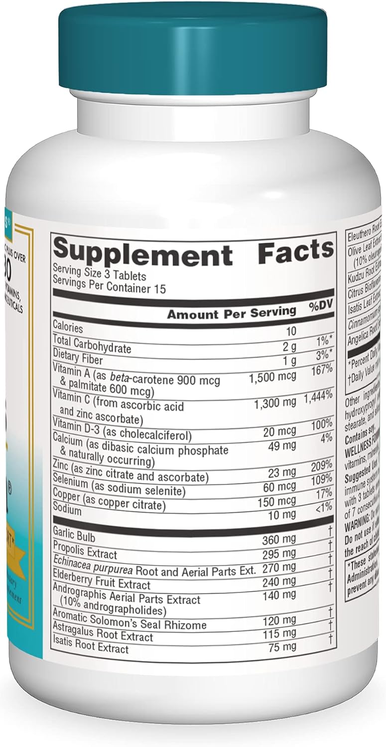 Source Naturals Wellness Formula Bio-Aligned Vitamins & Herbal Defense - Immune System Support Supplement & Immunity Booster - 45 Tablets