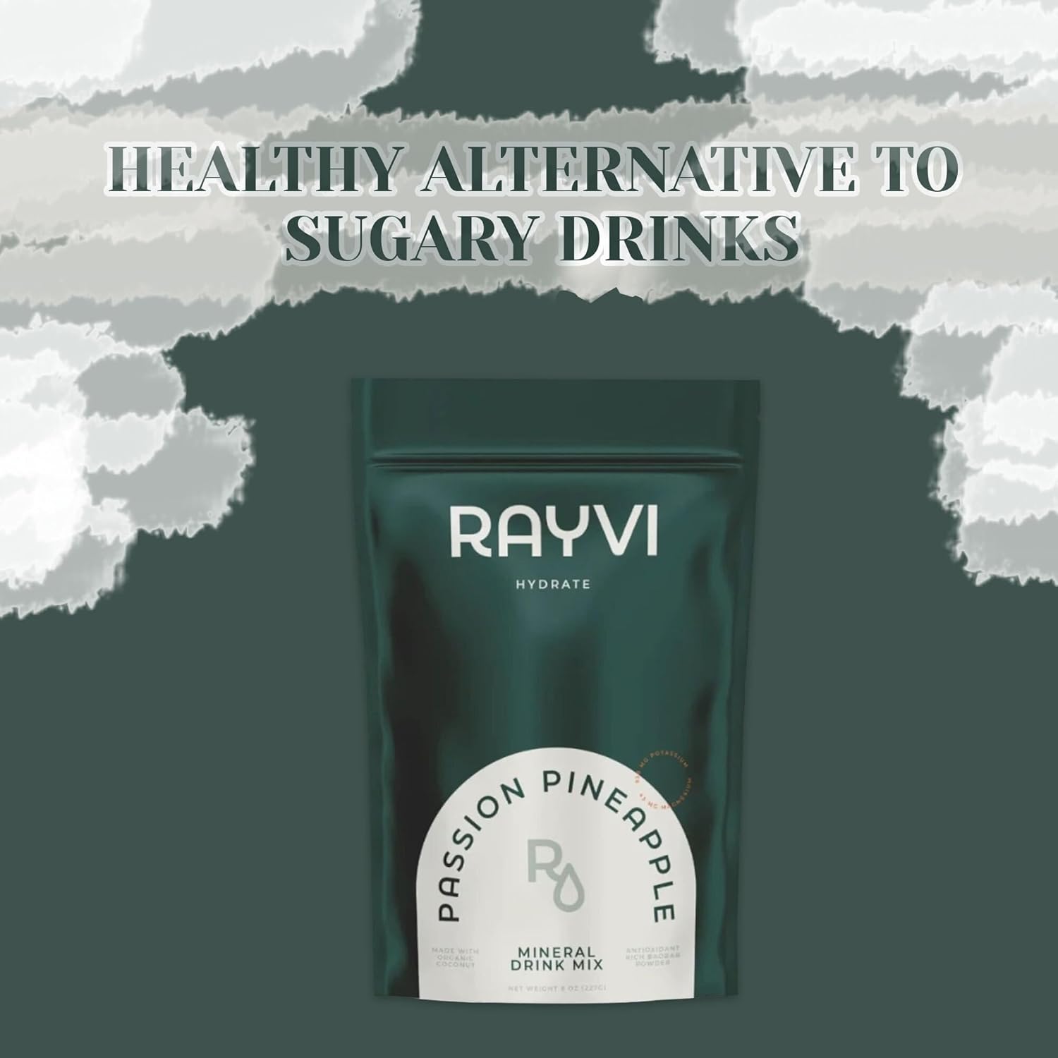Rayvi Zero Sugar Electrolytes Powder + Minerals Hydration Powder | 1 Pack (30 Servings), Vegan, Zero Sugar Electrolytes and Artificial Additives | Hydration Drink Supplement | Passion Pineapple Flavor