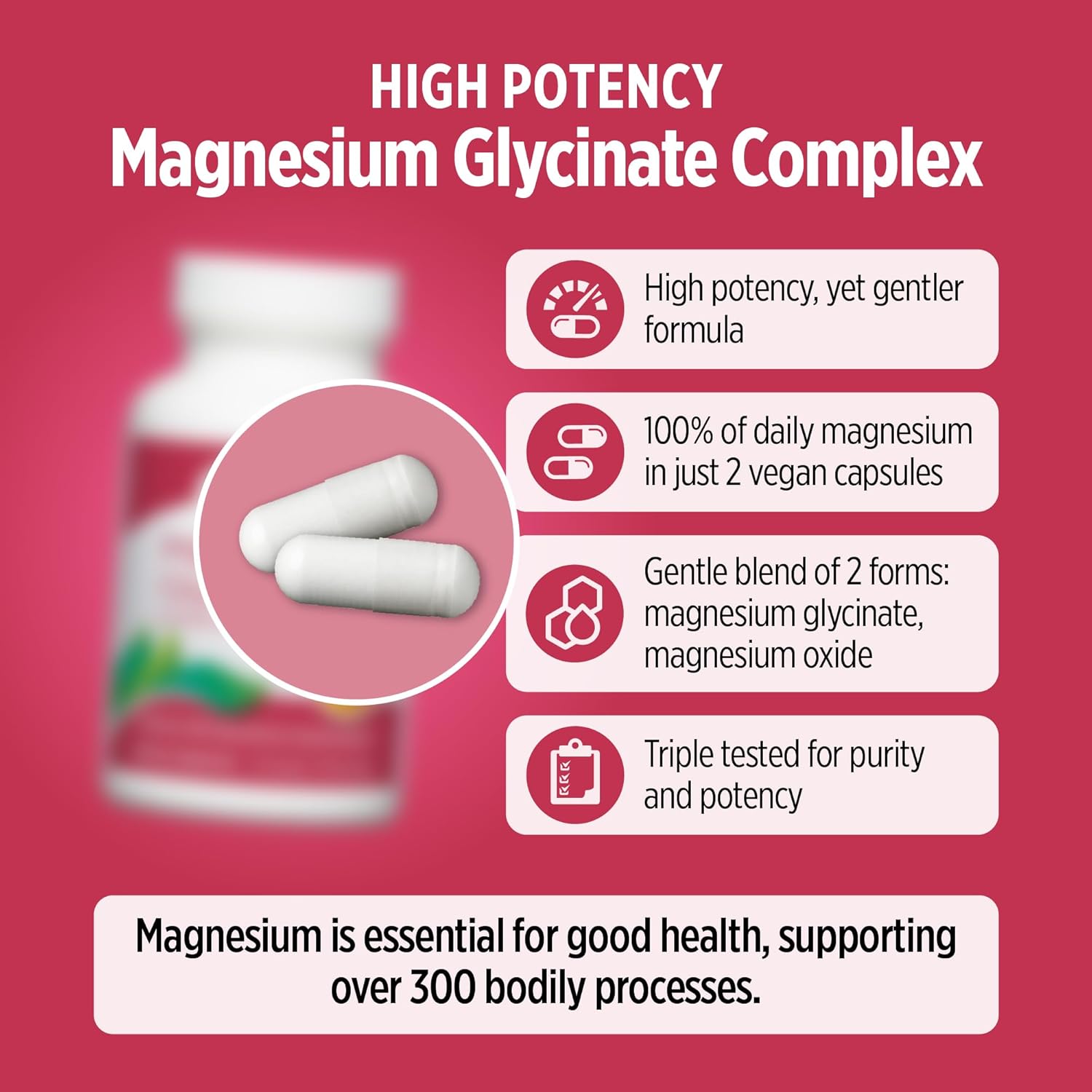 DOCTORS' PREFERRED High Potency Magnesium Glycinate Complex- Doctor-Developed Formula for Heart Health, Mood Support and More | 420 mg per Serving | 30-Day Supply