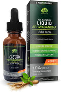 BIOACTIVE Liquid Ashwagandha Drops - Testosterone Health Supplement* - Adaptogen for Stress Support, Men’s Wellness - Organic, Vegetarian, Gluten Free, Non-GMO, 59 Servings (1 Oz, Honey)