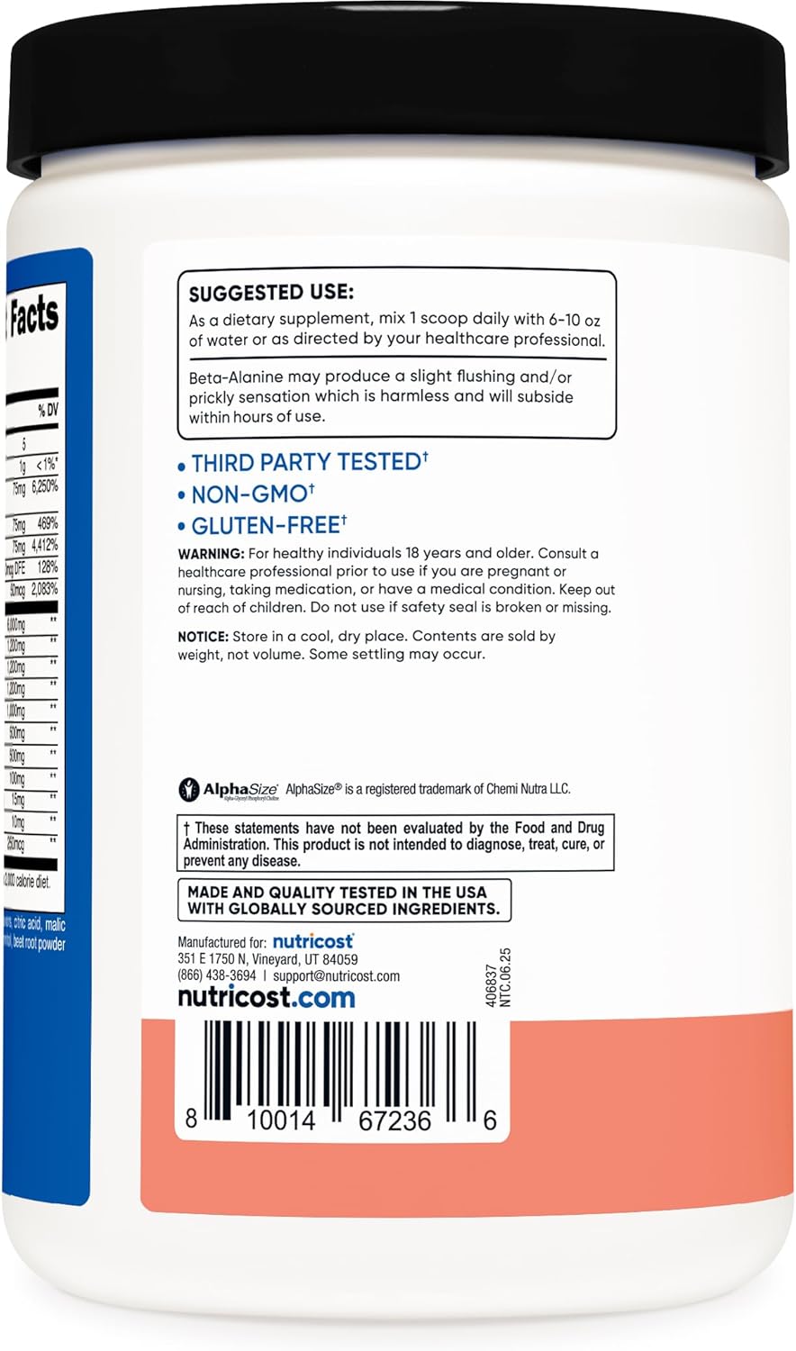 Nutricost Stim-Free Pre-Workout, 30 Servings (Pink Lemonade) - Caffeine Free, Stimulant Free, Non-GMO, Gluten Free