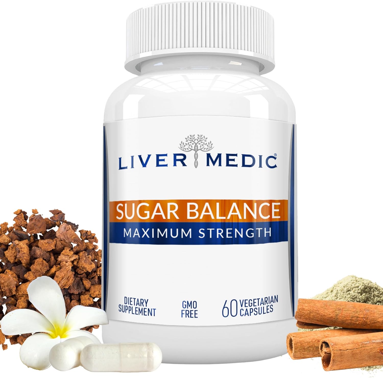 Blood Sugar Complex Supplement Supports Healthy Normal Energy Levels All Natural with Berberine, Cinnamon, Bitter Melon, Chromium, Magnesium, Alpha Lipoic Acid, NonGMO, 60 Capsules