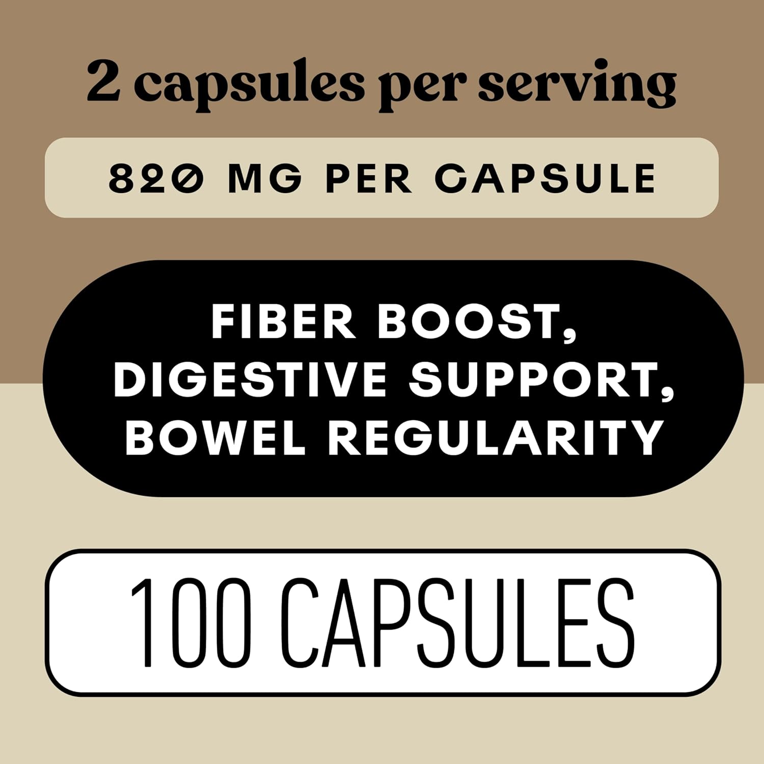 Pure Natural Whole Psyllium Husk Powder Capsules - 660mg Capsules 100 Pure Unflavored Fiber & Colon Cleanse Pills
