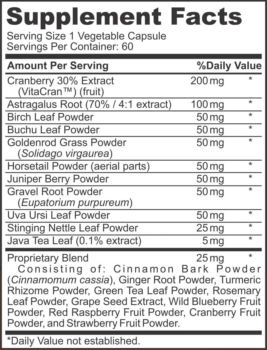 Kidney Cleanse Supplement – Advanced Herbal Formula with Cranberry Extract for Kidney Support, Urinary Tract Health & Fluid Balance – 60 Vegetarian Capsules