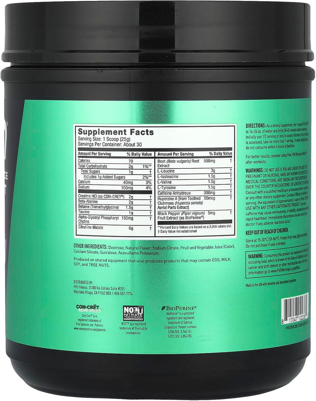 JYM Supplement Science Pre JYM Grape Candy Pre Workout Powder for Men & Women, BCAAs, Nootropics, Creatine HCI, Citrulline, Beta-Alanine, Betaine, Taurine, Huperzine, 30 Servings