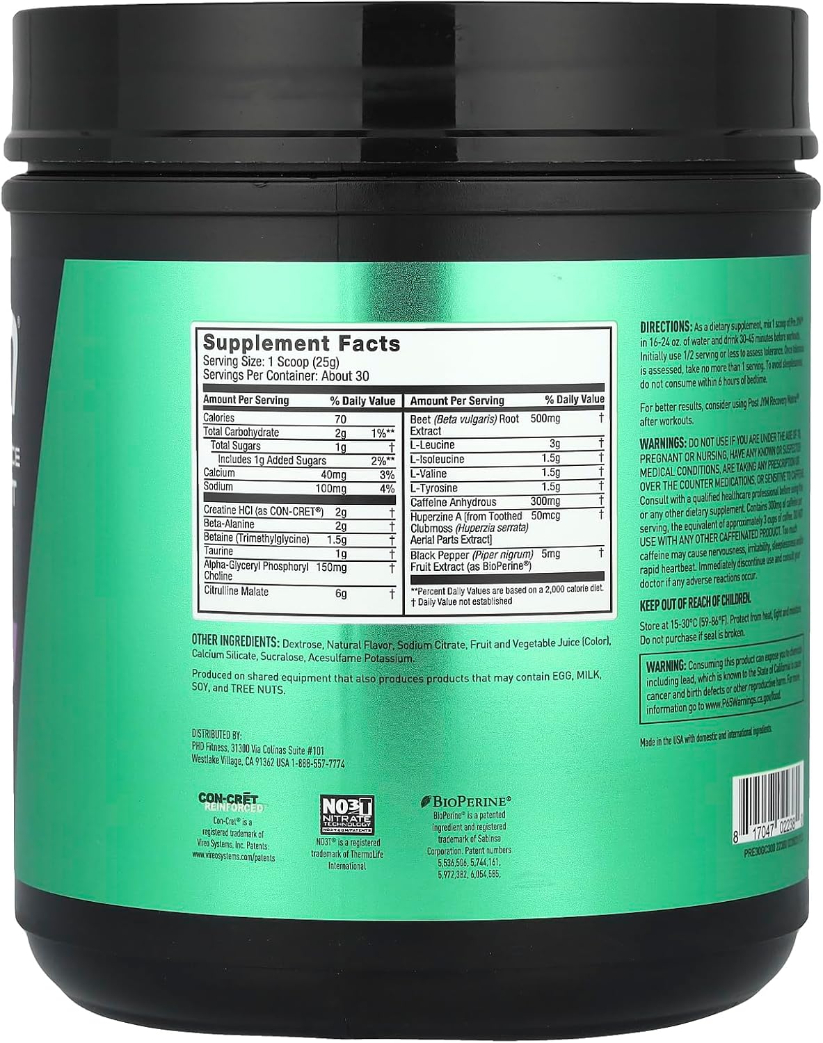 JYM Supplement Science Pre JYM Grape Candy Pre Workout Powder for Men & Women, BCAAs, Nootropics, Creatine HCI, Citrulline, Beta-Alanine, Betaine, Taurine, Huperzine, 30 Servings