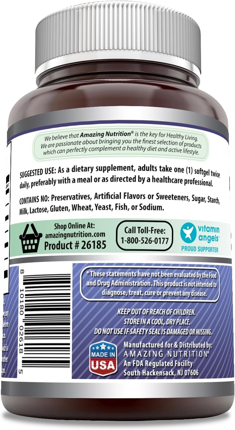 Amazing Formulas Borage Oil Supplement | 2000 Mg Per Serving | Softgels | Non-GMO | Gluten-Free | Made in USA (1 Pack, 90 Count)