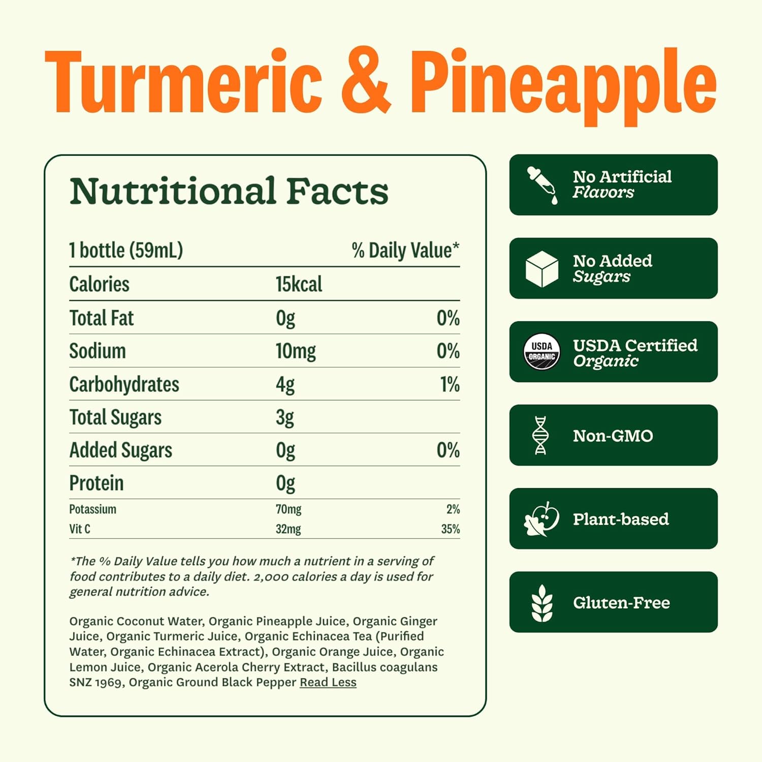 Suja Organic Immunity Defense Shot (10 Pack) with Turmeric and Ginger | Immunity Boost & Support | Functional Shots | Cold-Pressed Juice with Live Probiotics | Plant-Based & Gluten-Free (10 Pack)