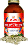 Superfood Capsules, Blue Green Algae Based Capsules with 28 Organic Superfoods, No Fillers or Grasses, Energy & Longevity, Low Temp Dehydrated Greens (34 Servings)