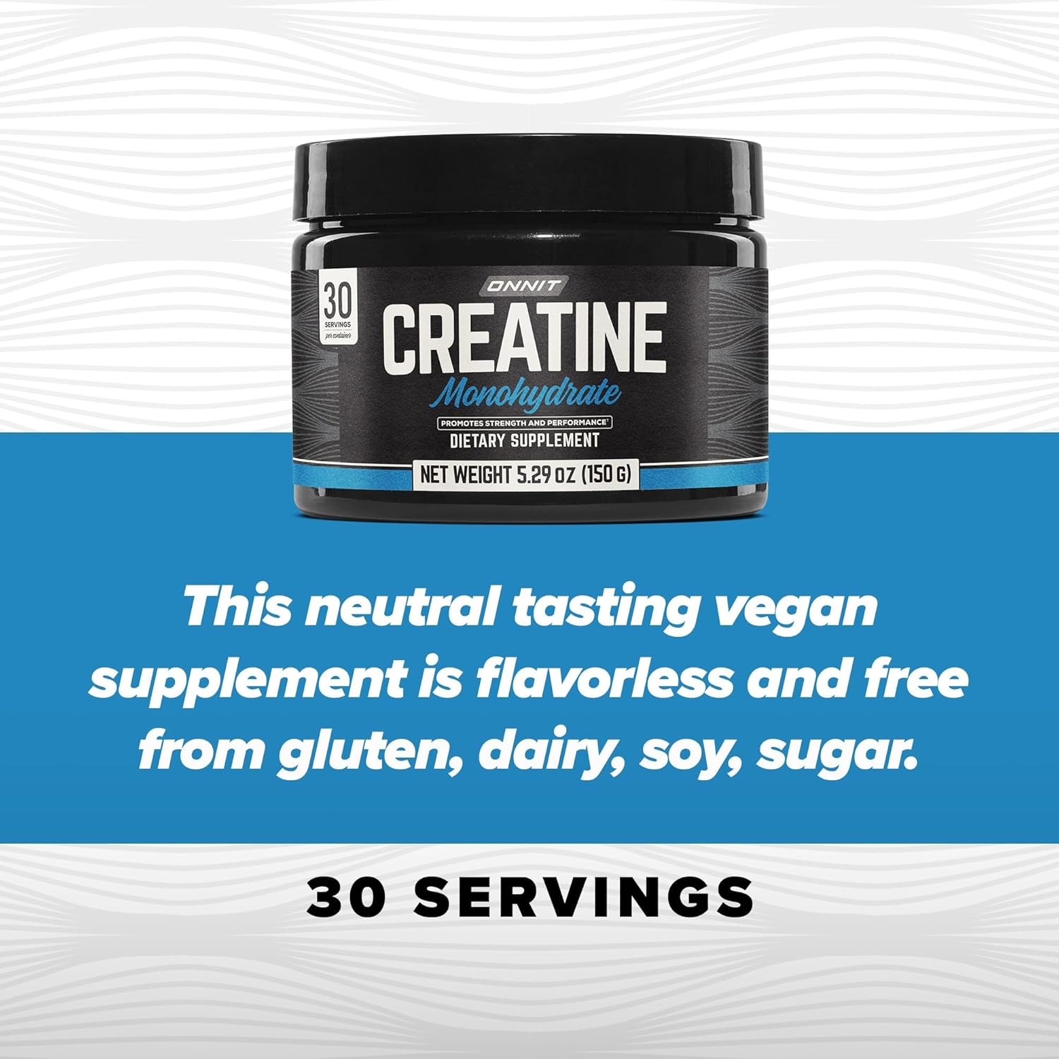 ONNIT Creatine Monohydrate Powder – 5g Premium Creatine for Muscle Strength, Power & Lean Mass, Supports Brain Health & Cellular Energy, Unflavored, 30 Servings, 5.29 oz