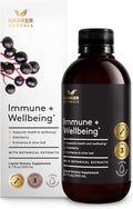 Immune + Wellbeing Syrup, Herbal Formula with Elderberry, Echinacea & Olive Leaf, High Absorption, Wild Berry Flavor, Plant-Based - 6.7 Fl oz (40 Servings)
