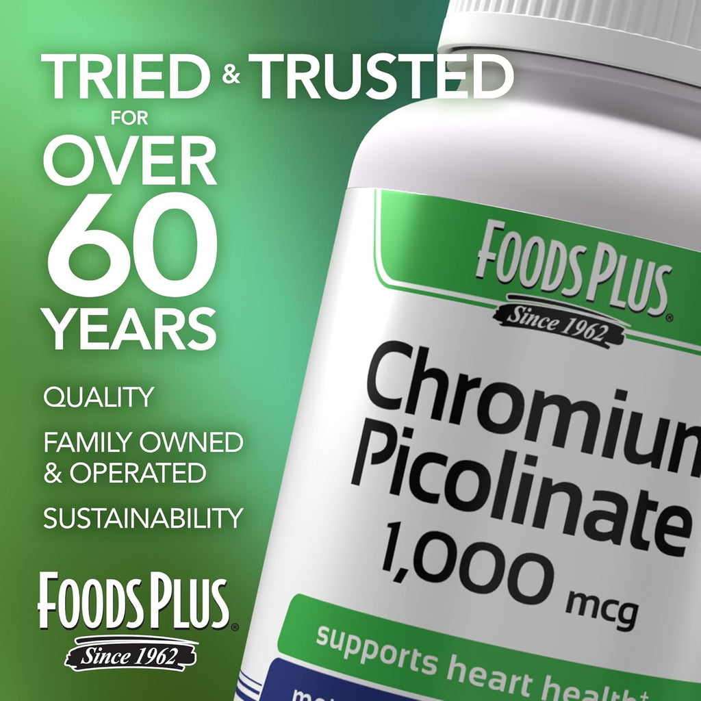 Chromium Picolinate 1,000 mcg Mineral Supplement, Superior Apsorption, Chromium Supplement, 100 Servings