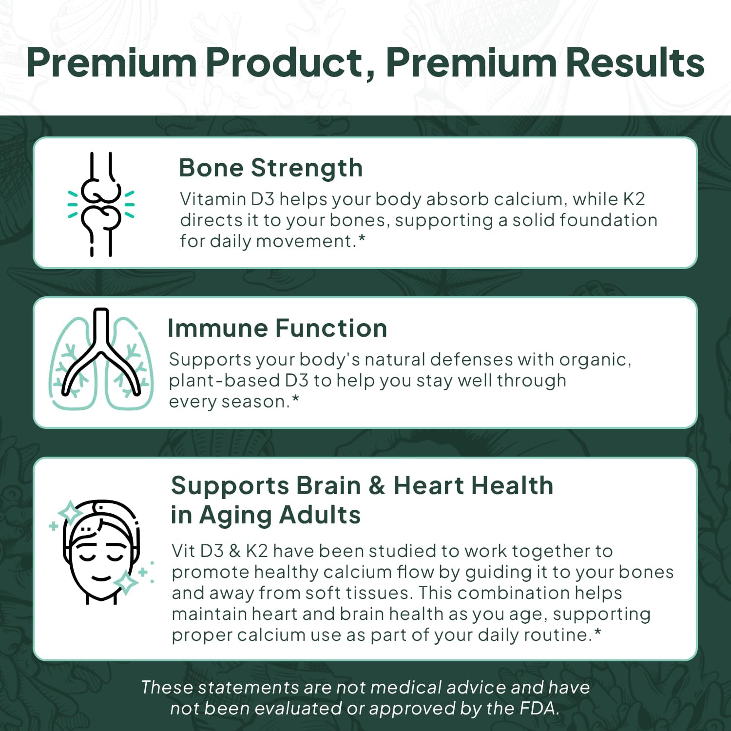 Better D3 + K2-100% Organic VIT D3 and K2 Supplements with Maximum Bioavailability - Supports Bone Density, Calcium Balance, Immunity & Mood - 1-Pack, 30-Day Supply