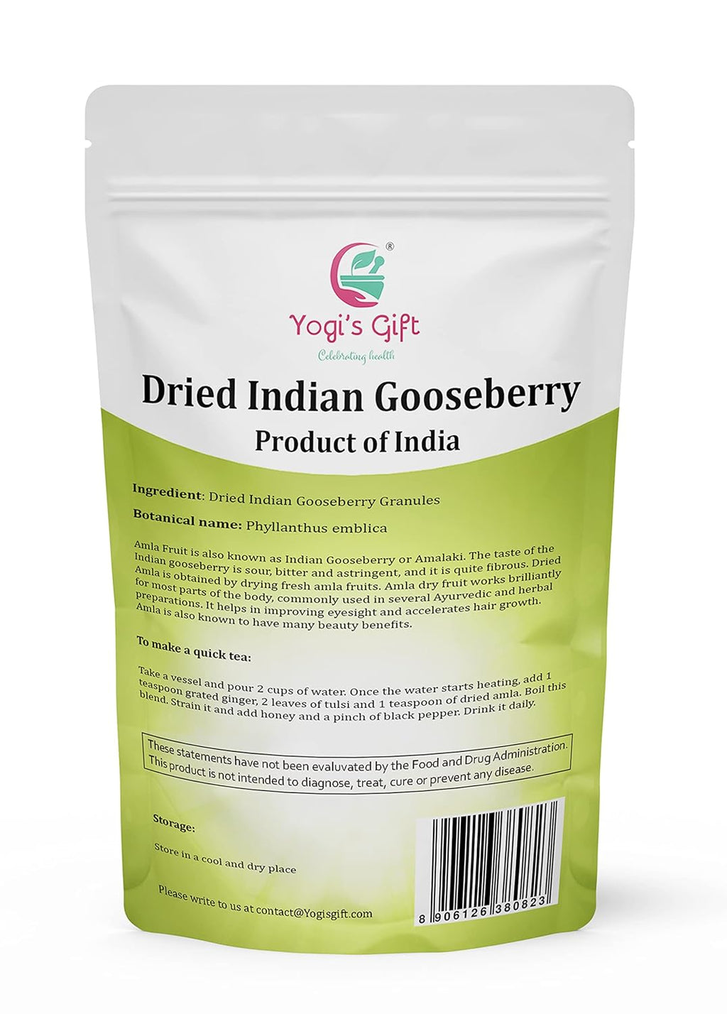 Dried Amla/Gooseberry Cut & Sifted 1 LB | Rich in Vitamin C, Fibre | Phyllanthus emblica | by Yogi's Gift®