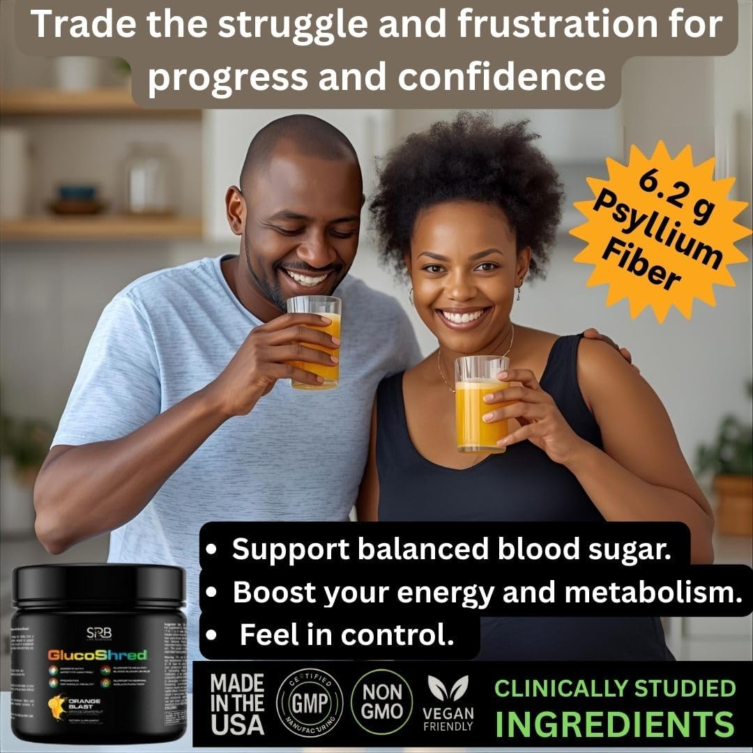 GlucoShred-Advanced GLP-1 Drink Mix | Activates,Enhances & Prolongs Your Body's GLP-1 Naturally for Blood Sugar, Metabolism & Appetite | Berberine Cinnamon ALA Chromium | Tangy Orange | 30 Day Supply