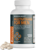 Bronson Multivitamin for Men All-in-One Daily Coverage Formula Key Vitamins, Minerals & Herbs to Support Men's Health, 120 Capsules